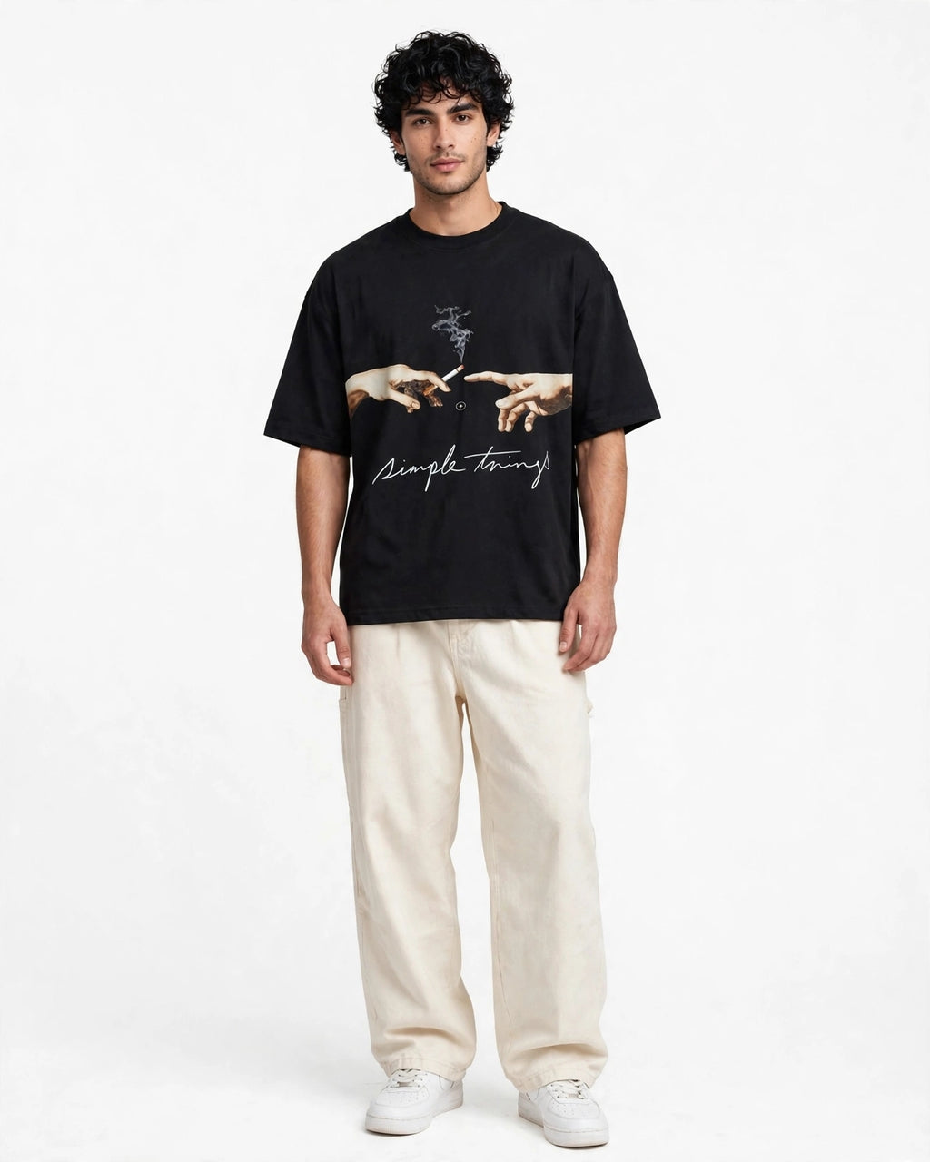 Black Simple Things Graphic Oversized T-Shirt | HYE BYE – HYE BYE ...